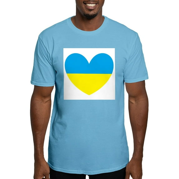 CafePress - I Stand With Ukraine Heart T Shirt - Fitted T-Shirt, Vintage Fit Soft Cotton Tee