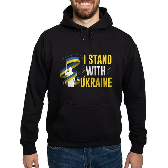 CafePress - I Stand With Ukraine Hoodie (Dark) - Pullover Hoodie, Classic, Comfortable Hooded Sweatshirt