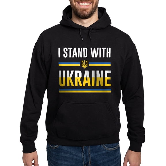 CafePress - I Stand With Ukraine Hoodie (Dark) - Pullover Hoodie, Classic, Comfortable Hooded Sweatshirt