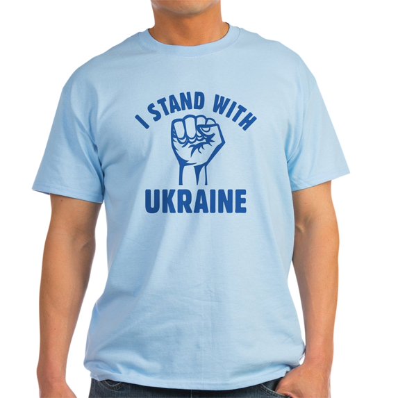 CafePress - I Stand With Ukraine Light T Shirt - Men's Classic Graphic T-Shirt