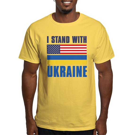 CafePress - I Stand With Ukraine Light T Shirt - Men's Classic Graphic T-Shirt