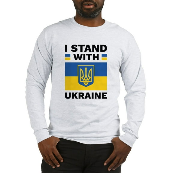 CafePress - I Stand With Ukraine Long Sleeve T Shirt - Unisex Cotton Long Sleeve T-Shirt