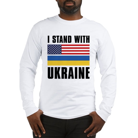 CafePress - I Stand With Ukraine Long Sleeve T Shirt - Unisex Cotton Long Sleeve T-Shirt