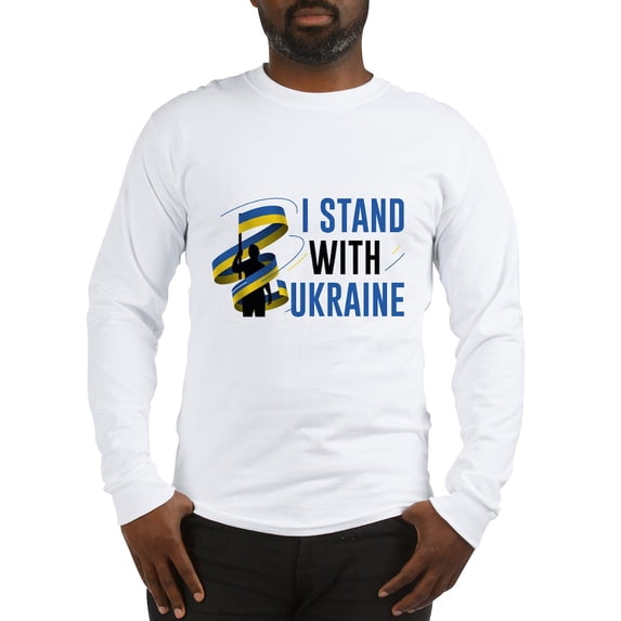 CafePress - I Stand With Ukraine Long Sleeve T Shirt - Unisex Cotton Long Sleeve T-Shirt