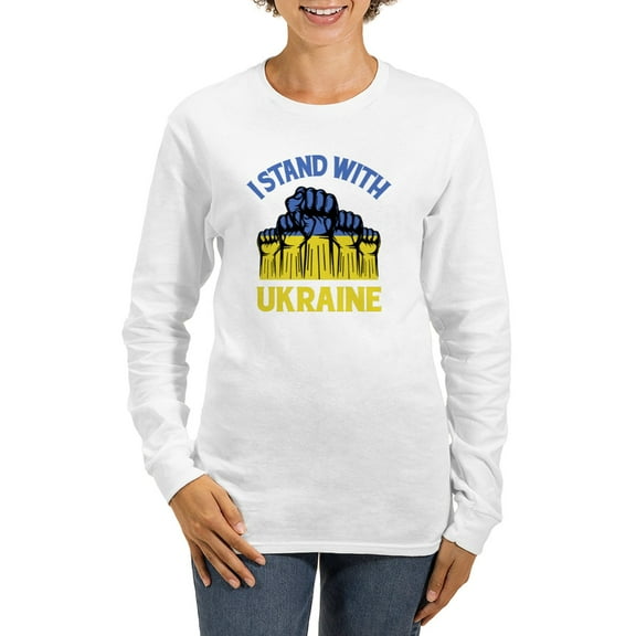 CafePress - I Stand With Ukraine Long Sleeve T Shirt - Women's Long Sleeve Graphic Casual T-Shirt