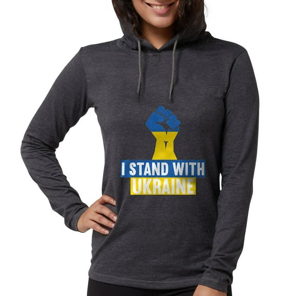 CafePress - I Stand With Ukraine Long Sleeve T Shirt - Womens Hooded Shirt