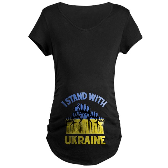 CafePress - I Stand With Ukraine Maternity T Shirt - Maternity Dark T-Shirt
