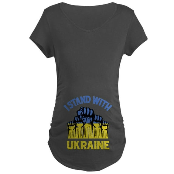CafePress - I Stand With Ukraine Maternity T Shirt - Maternity Dark T-Shirt