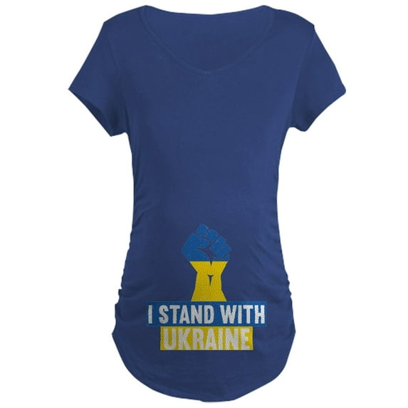 CafePress - I Stand With Ukraine Maternity T Shirt - Maternity Dark T-Shirt