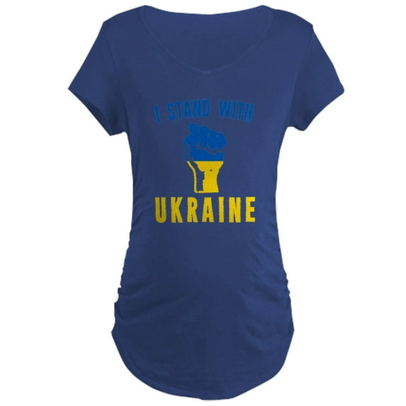 CafePress - I Stand With Ukraine Maternity T Shirt - Maternity Dark T-Shirt