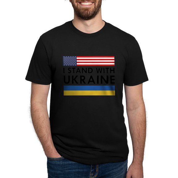 CafePress - I Stand With Ukraine Men's Deluxe T Shirt - Mens Tri-blend T-Shirt