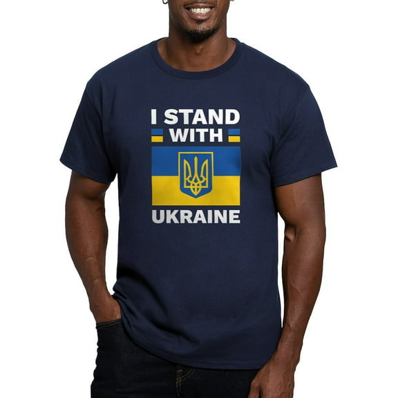 CafePress - I Stand With Ukraine Men's Fitted T Shirt (Dark) - Men's Fitted T-Shirt
