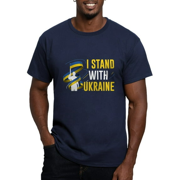 CafePress - I Stand With Ukraine Men's Fitted T Shirt (Dark) - Men's Fitted T-Shirt