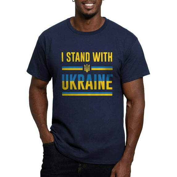 CafePress - I Stand With Ukraine Men's Fitted T Shirt (Dark) - Men's Fitted T-Shirt