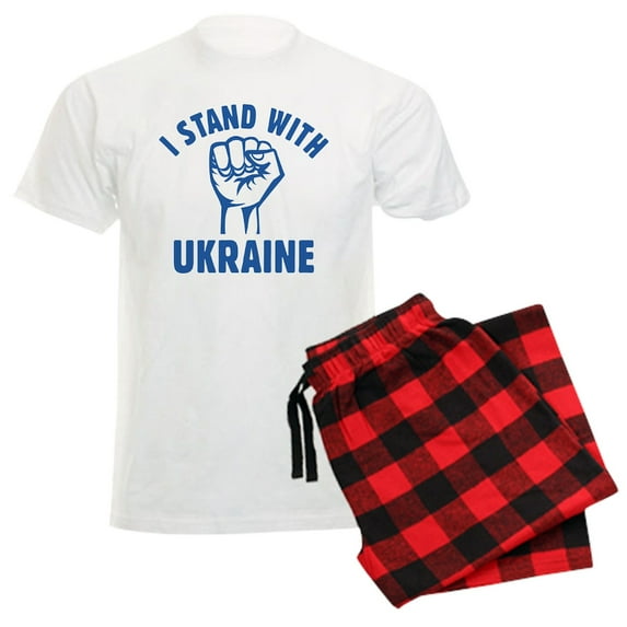 CafePress - I Stand With Ukraine Men's Light Pajamas - Men's Light Loose Fit Cotton Pajama Set