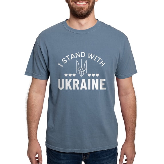 CafePress - I Stand With Ukraine Mens Comfort Colorsâ® Shirt - Mens Comfort Colors Shirt