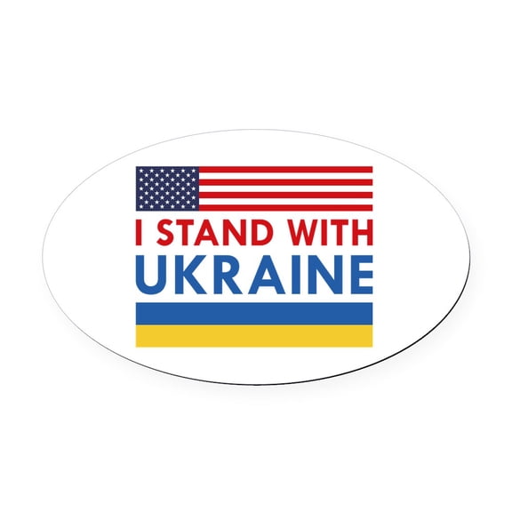 CafePress - I Stand With Ukraine - Oval Car Magnet