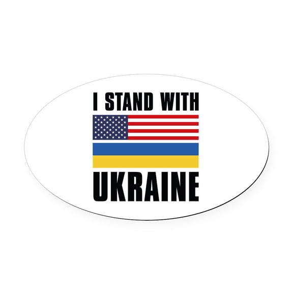 CafePress - I Stand With Ukraine - Oval Car Magnet