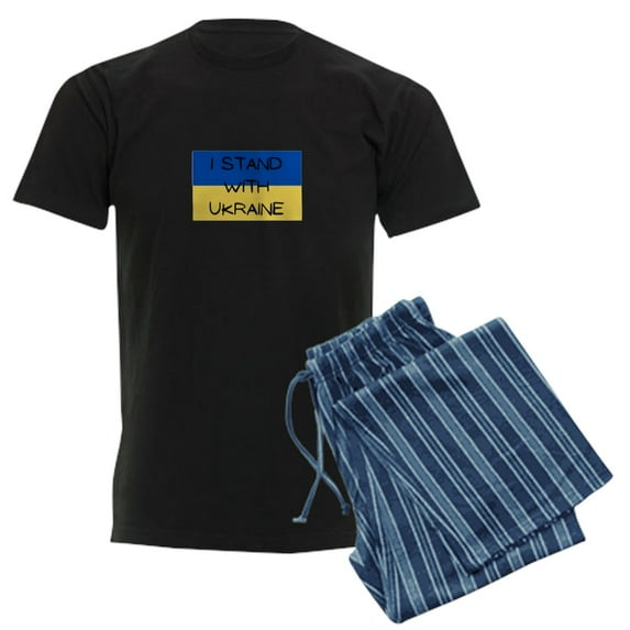CafePress - I Stand With Ukraine Pajamas - Men's Dark Loose Fit Cotton Pajama Set
