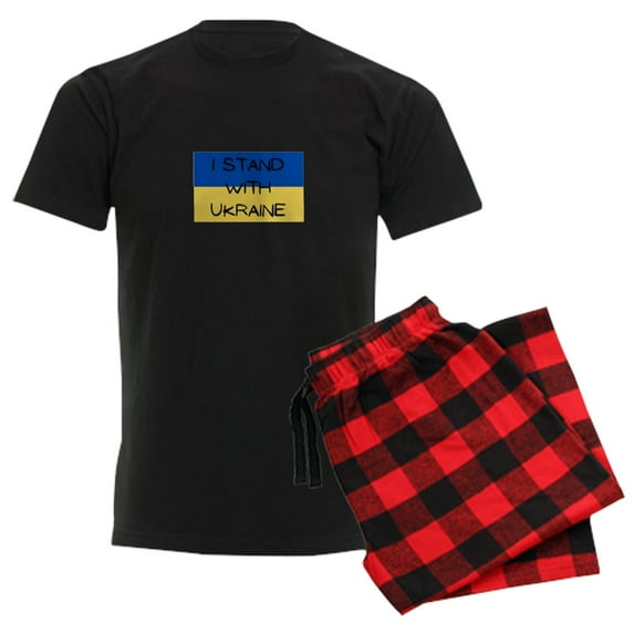 CafePress - I Stand With Ukraine Pajamas - Men's Dark Loose Fit Cotton Pajama Set