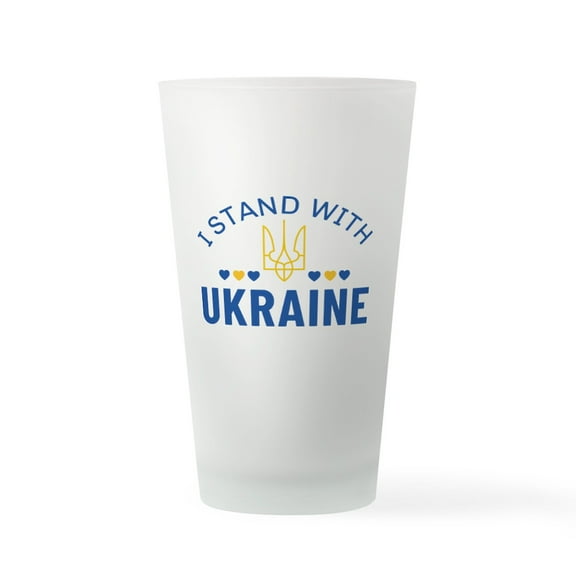 CafePress - I Stand With Ukraine - Pint Glass, Drinking Glass, 16 oz. CafePress