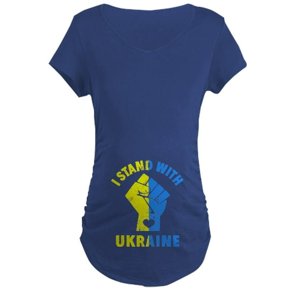 CafePress - I Stand With Ukraine Pride Ukrai Maternity T Shirt - Maternity Dark T-Shirt