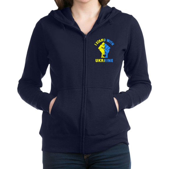 CafePress - I Stand With Ukraine Pride Ukrainian Fl Sweatshirt - Women's Zip Hoodie