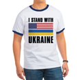thumbnail image 1 of CafePress - I Stand With Ukraine Ringer T - 100% Cotton Ringed T-Shirt, 1 of 4