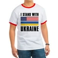 thumbnail image 1 of CafePress - I Stand With Ukraine Ringer T - 100% Cotton Ringed T-Shirt, 1 of 4