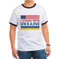 thumbnail image 1 of CafePress - I Stand With Ukraine Ringer T - 100% Cotton Ringed T-Shirt, 1 of 4
