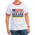 thumbnail image 1 of CafePress - I Stand With Ukraine Ringer T - 100% Cotton Ringed T-Shirt, 1 of 4