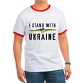 thumbnail image 1 of CafePress - I Stand With Ukraine Ringer T - 100% Cotton Ringed T-Shirt, 1 of 4