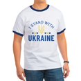 thumbnail image 1 of CafePress - I Stand With Ukraine Ringer T - 100% Cotton Ringed T-Shirt, 1 of 4