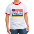 thumbnail image 1 of CafePress - I Stand With Ukraine Ringer T - 100% Cotton Ringed T-Shirt, 1 of 4