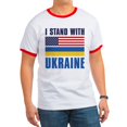 thumbnail image 1 of CafePress - I Stand With Ukraine Ringer T - 100% Cotton Ringed T-Shirt, 1 of 4