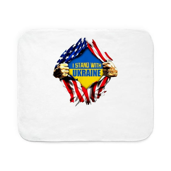 CafePress - I Stand With Ukraine S - Sherpa Fleece Throw Blanket 60" x 50"