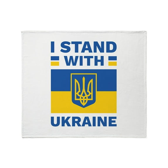 CafePress - I Stand With Ukraine Stadium Blanket - Soft Fleece Throw Blanket, 50"x60" for All Ages