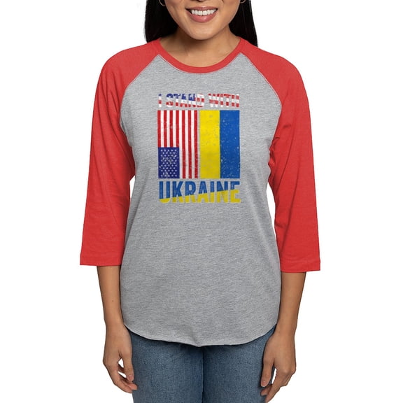 CafePress - I Stand With Ukraine Support U Long Sleeve T Shirt - Womens Baseball Tee