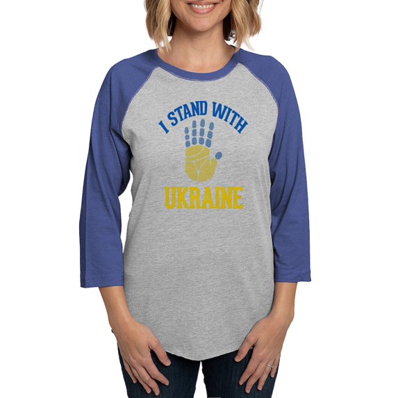 CafePress - I Stand With Ukraine Support U Long Sleeve T Shirt - Womens Baseball Tee