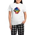 thumbnail image 1 of CafePress - I Stand With Ukraine Support Ukraine Flag Pajamas - Women's Short Sleeve Print T-Shirt and Pants Light Cotton Pajama Set, 1 of 7