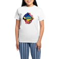 thumbnail image 1 of CafePress - I Stand With Ukraine Support Ukraine Flag Pajamas - Women's Short Sleeve Print T-Shirt and Pants Light Cotton Pajama Set, 1 of 7