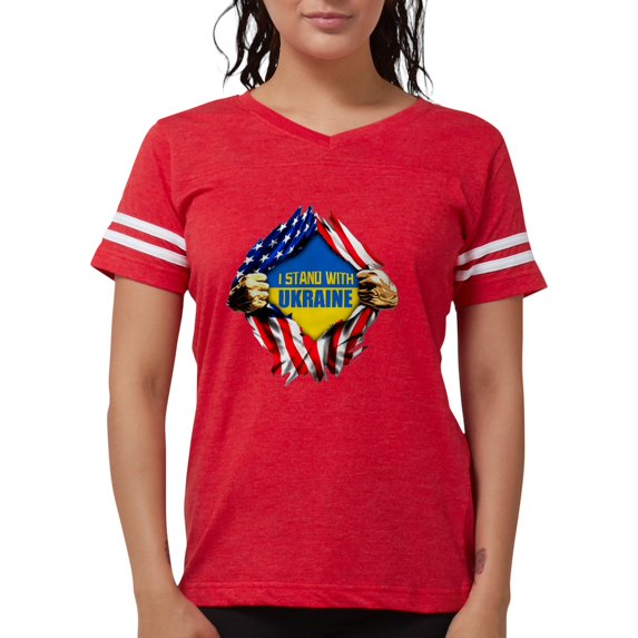 CafePress - I Stand With Ukraine Support Ukraine Flag T Shirt - Womens Football Shirt