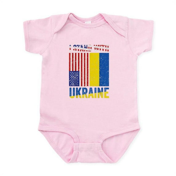 CafePress - I Stand With Ukraine Support Ukrainian A Body Suit - Baby Light Bodysuit, Size Newborn - 24 Months