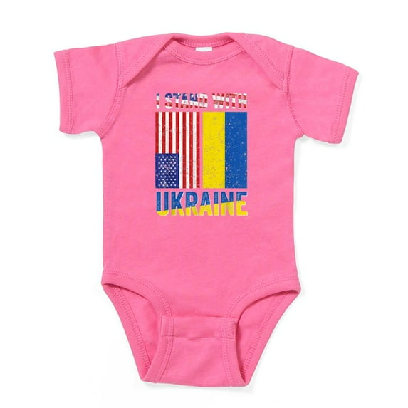 CafePress - I Stand With Ukraine Support Ukrainian A Body Suit - Cute Infant Bodysuit Baby Romper - Size Newborn - 24 Months