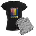 thumbnail image 1 of CafePress - I Stand With Ukraine Support Ukrainian Ame Pajamas - Women's Short Sleeve Print T-Shirt and Pants Dark Cotton Pajama Set, 1 of 7