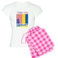 thumbnail image 1 of CafePress - I Stand With Ukraine Support Ukrainian Ame Pajamas - Women's Short Sleeve Print T-Shirt and Pants Light Cotton Pajama Set, 1 of 7
