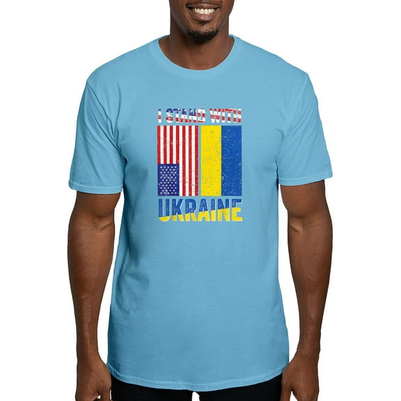 CafePress - I Stand With Ukraine Support Ukrainian Ame T Shirt - Fitted T-Shirt, Vintage Fit Soft Cotton Tee