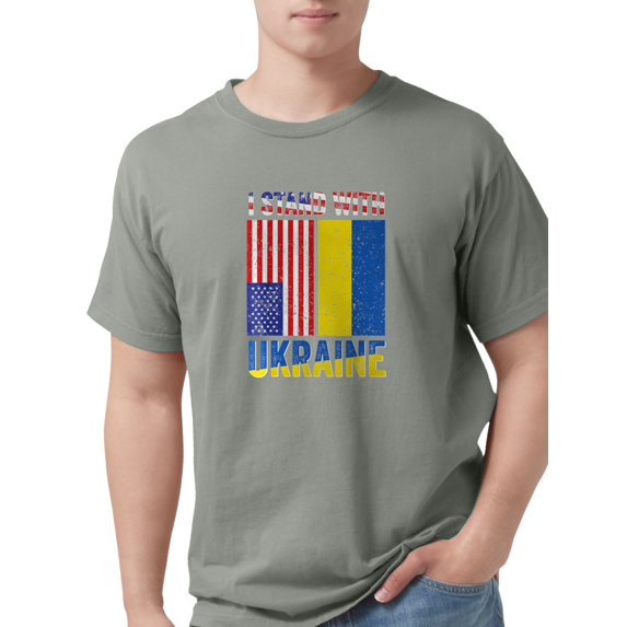 CafePress - I Stand With Ukraine Support Ukrainian Ame T Shirt - Mens Comfort Colors® Shirt
