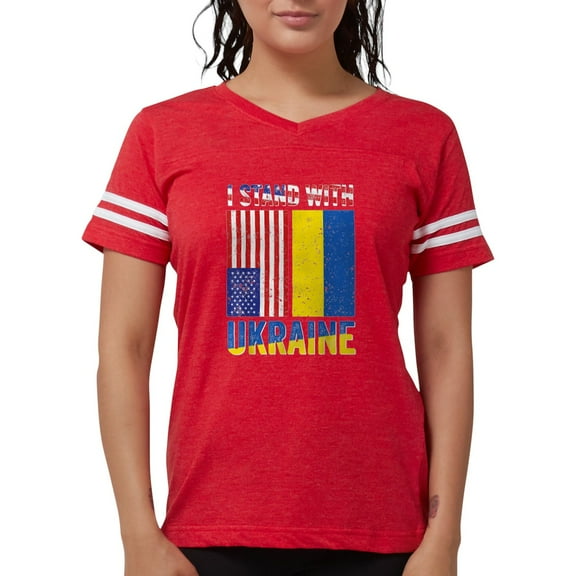 CafePress - I Stand With Ukraine Support Ukrainian Ame T Shirt - Womens Football Shirt