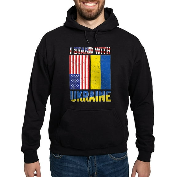 CafePress - I Stand With Ukraine Support Ukrainian Sweatshirt - Pullover Hoodie, Classic, Comfortable Hooded Sweatshirt